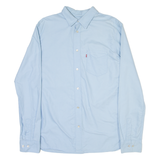 LEVI'S Slim Fit Mens Plain Shirt Blue Long Sleeve S