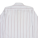 MASKU Mens Shirt White Striped Long Sleeve L