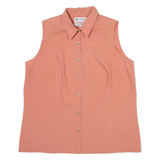 COLUMBIA Womens Shirt Orange Check Sleeveless L