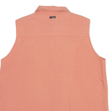 COLUMBIA Womens Shirt Orange Check Sleeveless L