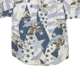 DE HAVILLAND Mens Shirt Blue Crazy Pattern M