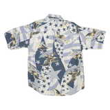 DE HAVILLAND Mens Shirt Blue Crazy Pattern M