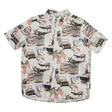 CLEAR WATER Us Army Mens Shirt White Crazy Pattern M