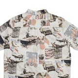 CLEAR WATER Us Army Mens Shirt White Crazy Pattern M