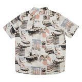 CLEAR WATER Us Army Mens Shirt White Crazy Pattern M