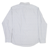 CALVIN KLEIN Mens Shirt White Spotted Long Sleeve L