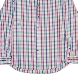 TOMMY HILFIGER Fitted Mens Shirt Pink Check Long Sleeve M