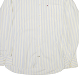 TOMMY HILFIGER Mens Shirt Beige Striped Long Sleeve S