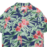 PIER ONE Mens Hawaiian Shirt Blue Floral S