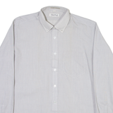 FABIO DRESTI Mens Shirt Black Striped Long Sleeve L