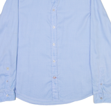 GUESS Slim Fit Mens Plain Shirt Blue Long Sleeve S