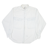 FANANI Mens Plain Shirt White Long Sleeve S