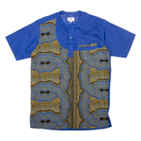 INSIDE AFRICA Mens Shirt Blue Crazy Pattern L