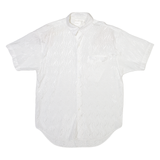 SCHEZWAN Padded Shoulders Mens Plain Shirt White M