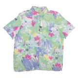 ALFRED DUNNER Petite Padded Shoulders Womens Shirt Green Floral UK 14
