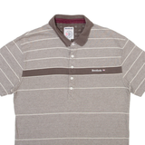 REEBOK Mens Polo Shirt Grey Striped XL