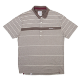 REEBOK Mens Polo Shirt Grey Striped XL
