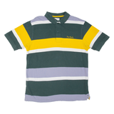 PIERRE CARDIN Mens Polo Shirt Green Striped 2XL