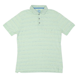 PIERRE CARDIN Mens Polo Shirt Green Striped M
