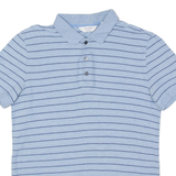 CALVIN KLEIN Body Fit Mens Polo Shirt Blue Striped S
