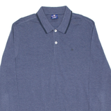 CHAMPION Mens Polo Shirt Blue Long Sleeve XL