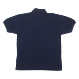 CARLA CRAFT Hieroglyph Embroidery Mens Polo Shirt Blue 90s L