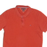 TOMMY HILFIGER Mens Polo Shirt Orange 2XL