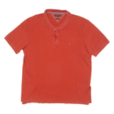 TOMMY HILFIGER Mens Polo Shirt Orange 2XL
