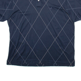 NAUTICA Mens Polo Shirt Blue Argyle Short Sleeve L