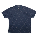 NAUTICA Mens Polo Shirt Blue Argyle Short Sleeve L