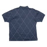 NAUTICA Mens Polo Shirt Blue Argyle Short Sleeve L
