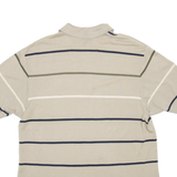 NAUTICA Mens Polo Shirt Beige Striped Short Sleeve L