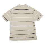 NAUTICA Mens Polo Shirt Beige Striped Short Sleeve L