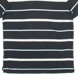 NAUTICA Mens Polo Shirt Black Striped Short Sleeve L