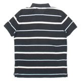 NAUTICA Mens Polo Shirt Black Striped Short Sleeve L