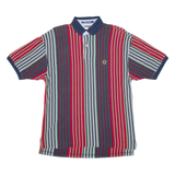 TOMMY HILFIGER Mens Polo Shirt Red Striped Short Sleeve M