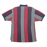TOMMY HILFIGER Mens Polo Shirt Red Striped Short Sleeve M