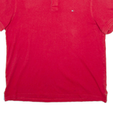 TOMMY HILFIGER Mens Polo Shirt Red Short Sleeve L