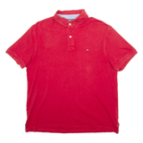 TOMMY HILFIGER Mens Polo Shirt Red Short Sleeve L