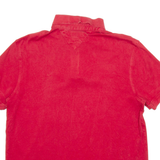 TOMMY HILFIGER Mens Polo Shirt Red Short Sleeve L