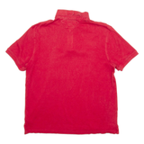 TOMMY HILFIGER Mens Polo Shirt Red Short Sleeve L