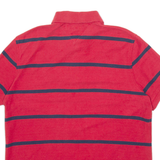 TOMMY HILFIGER Mens Polo Shirt Red Striped Short Sleeve M