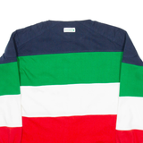 LANSDOWNE Federazione Italiana Rugby Mens Polo Shirt Green Striped Long Sleeve S