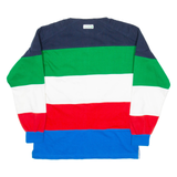 LANSDOWNE Federazione Italiana Rugby Mens Polo Shirt Green Striped Long Sleeve S