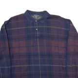 NAUTICA Mens Polo Shirt Blue Check Long Sleeve L