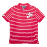 NAUTICA Mens Polo Shirt Red Striped Short Sleeve L