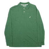 NAUTICA Mens Polo Shirt Green Long Sleeve L