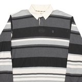 IZOD Mens Polo Shirt Black Striped Long Sleeve XL