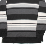 IZOD Mens Polo Shirt Black Striped Long Sleeve XL