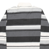 IZOD Mens Polo Shirt Black Striped Long Sleeve XL